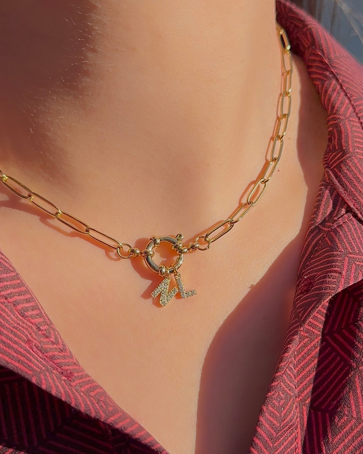 Collier Lettre Personnalisé - Éclat Duo